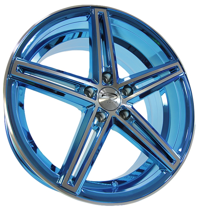 купить Sakura Wheels 4.3 D73.1 ET35 Cиний хром с полировкой
