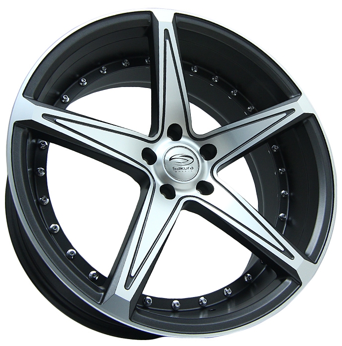 купить Sakura Wheels 4.3 D73.1 ET35 Темно-серый с полировкой